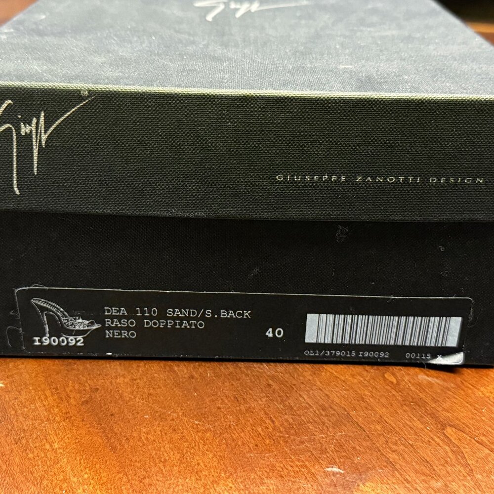 Sparkling Giuseppe Zanotti Dea Jeweled Satin Platform Mules EU 40 NIB - Picture 7 of 11